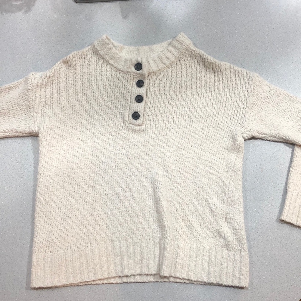 White fluffy sweater